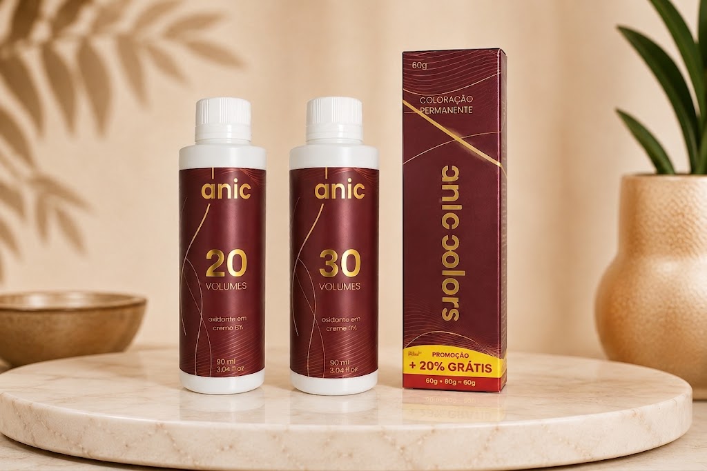 Linha ANIC PROFISSIONAL com coloração, oxidante e descolorante